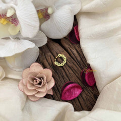 Vriksham Designer 7 Floral Gold-Toned With Green Kundan Septum Ring-G20447