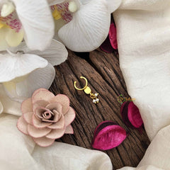 Vriksham Pear Style Golden Kundan Jadau Septum Ring-White-Pearl-J3754