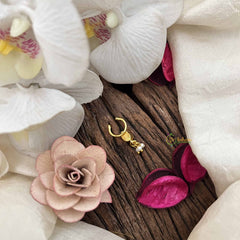 Vriksham Pear Style Golden Kundan Jadau Septum Ring-Red-Pearl-J3752