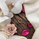 Vriksham Classic Leaf Shape Gold-Toned With Red Kundan Septum Ring-G20450