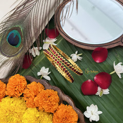 Vriksham Traditional Kemp Premium Red Green Kemp Bangle-Red-G19707