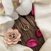 Vriksham Classic Leaf Shape Gold-Toned With Red Green & White Kundan Septum Ring-G20452