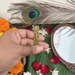 Vriksham Traditional Kemp Premium Red Green Kemp Bangle-Green-G19706