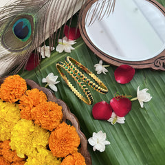 Vriksham Traditional Kemp Premium Red Green Kemp Bangle-Green-G19706