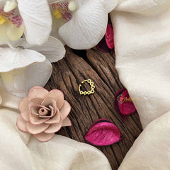 Vriksham Classic Leaf Shape Gold-Toned With Red Green & White Kundan Septum Ring-G20452