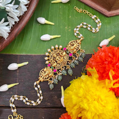 Vrikshamv Lakshmi With Peacock Side Kundan Jadau Choker-Race Pearls Bead-J4033