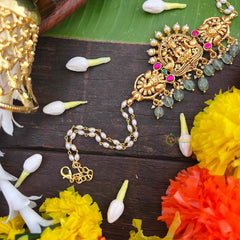 Vrikshamv Lakshmi With Peacock Side Kundan Jadau Choker-Race Pearls Bead-J4033