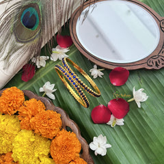 Vriksham Traditional Kemp Premium Red Green Kemp Bangle-Blue-G19708