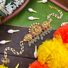 Vrikshamv Lakshmi With Peacock Side Kundan Jadau Choker-Race Pearls Bead-J4033