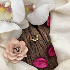 Vriksham Classic Leaf Shape Gold-Toned With Red & White Kundan Septum Ring-G20451