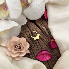 Vriksham Traditional Indian Gold Filigree Septum Ring-Red Green-G20435