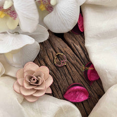 Vriksham Antique Pear Gold-Toned With Red Kundan Center Floral Septum Ring-G20443