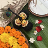 Vriksham Traditional Kemp Lakshmi Gold Style Kunjalam-Red Green-pearl-G19703