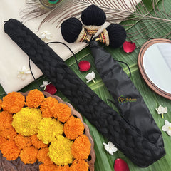 Vriksham Traditional Kemp Simple Jadai Saram With Gold Style Kunjalam-Red Green-Pearl-G19704