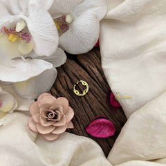 Vriksham Unique Floral Shape Gold-Toned With White Septum Ring-G20459