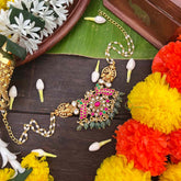 Vrikshamv Unique Style Peacock Kundan Jadau Choker-Rice Pearls Bead-J4031