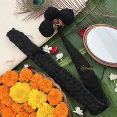 Vriksham Traditional Kemp Simple Jadai Saram With Gold Style Kunjalam-Red Green-G19705