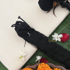 Vriksham Traditional Kemp Simple Jadai Saram With Gold Style Kunjalam-Red Green-G19705