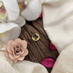 Vriksham Unique Floral Shape Gold-Toned With Red White Septum Ring-G20458