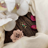 Vriksham Peacock Style Golden Kundan Jadau Septum Ring-Red Green-J3744