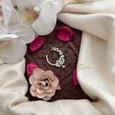 Vriksham Sparkling Leaf Style Nath -Bridal Nathni with AD Stones Press Naths/Nose Pin-G19765