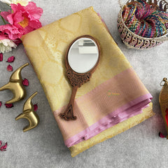 Vriksham Golden Yellow Tanchoi Tissue Silk Saree-VS4496