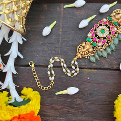 Vriksham Unique Peacock Design Kundan Jadau Choker-Rice Pearls Bead-J4040