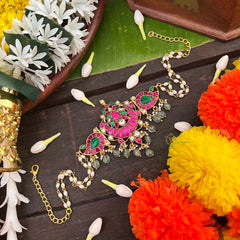 Vriksham Chandbali & Manga Design Kundan Jadau Choker-Rice Pearls Bead-J4041