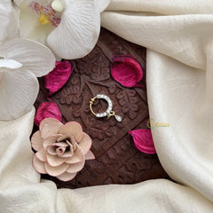 Vriksham Dazzle Nathni – Stone-Embellished Ethnic Nose Ring Press Naths/Nose Pin-Gold-G19760