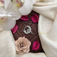 Vriksham Floral Crescent Nath Press Naths/Nose Pin-Silver-G19755