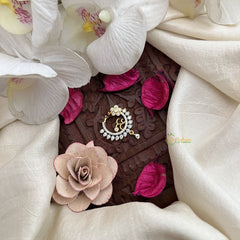 Vriksham Floral Crescent Nath Press Naths/Nose Pin-Gold-G19756