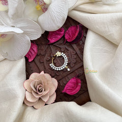 Vriksham Ethnic Nose Pin for Weddings & Dance Nath Press Naths/Nose Pin-Silver-G19754