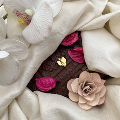 Vriksham Floral Jadau Kundan Nath-Red Green-J3264