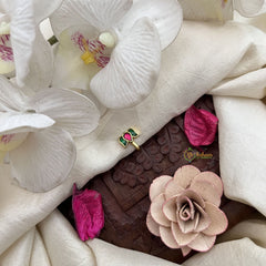 Vriksham Lotus Jadau Kundan Nath-Red Green-J3266