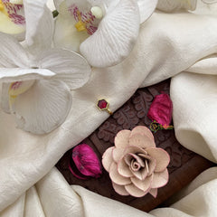 Vriksham Designer Hexagon Jadau Kundan Nath-Green-J3404