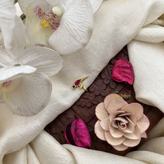 Vriksham Parrot Jadau Kundan Nath-Red Green-J3265