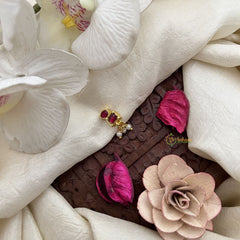 Vriksham Unique Jadau Kundan Nath-Red-Tear Drop, Oval-J3280