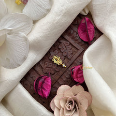 Vriksham Elegant Indian Nath Red Green & White Gemstone & Pearl Press Naths/Nose Pin-G19770