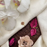 Vriksham Sun Floral Nath Red Gemstone & Pearl Press Naths/Nose Pin-G19774