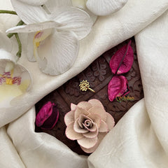 Vriksham Sun Floral Nath Red Gemstone & Pearl Press Naths/Nose Pin-G19774