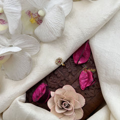 Vriksham Delicate Bloom Round Charm Red White Stone Press Naths/Nose Pin-G19784