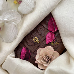 Vriksham Delicate Bloom Round Charm Red Green & White Stone Press Naths/Nose Pin-G19783