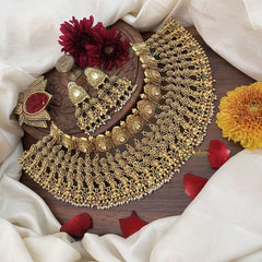 Vriksham Bridal Kundan Work Lakshmi High Neck Choker-Pearl-G18907