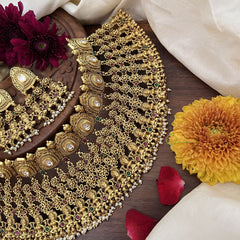 Vriksham Bridal Kundan Work Lakshmi High Neck Choker-Pearl-G18907