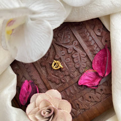 Vriksham Delicate Bloom Round Charm Red Stone Press Naths/Nose Pin-G19785