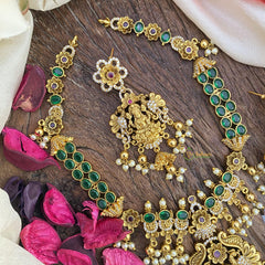 Precious Green Kemp Lakshmi Neckpeice -G2875