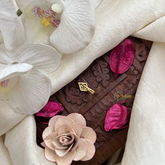 Vriksham Regal Square Nath Red Gemstone & Pearl Press Naths/Nose Pin-G19773