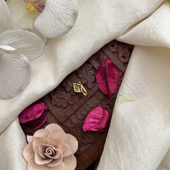 Vriksham Regal Square Nath Red Green & White Gemstone & Pearl Press Naths/Nose Pin-G19771