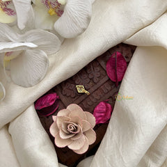 Vriksham Regal Square Nath Red White Gemstone & Pearl Press Naths/Nose Pin-G19772