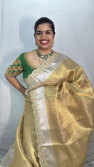 Vriksham Golden Tanchoi Tissue Saree-VS4500